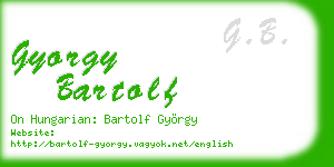 gyorgy bartolf business card